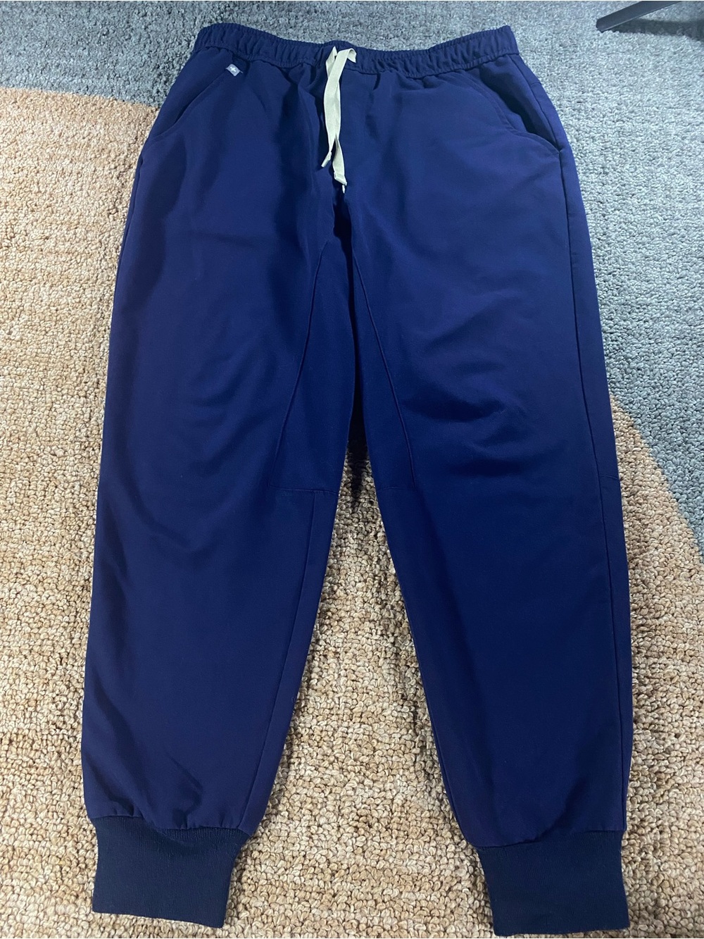 Figs Tansen Jogger Scrub Pants Mens Large Short Blue Technical Drawstring L/S